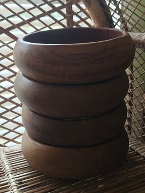Goodwood Teak Salad Bowls-Set Of 4